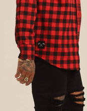 Load image into Gallery viewer, SAINT MORTA DUO LS FLANNEL SHIRT RED/BLACK
