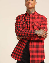 Load image into Gallery viewer, SAINT MORTA DUO LS FLANNEL SHIRT RED/BLACK